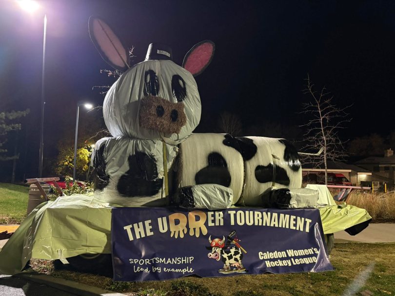 Udder Tournament cow and signage