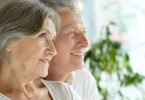 Senior man and woman smiling