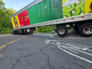 Truck blocking Forks of the Credit Road