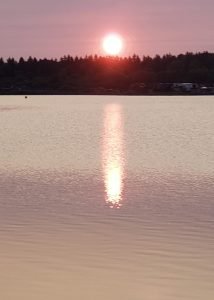 Sunrise over C3 quarry lake. Credit: Skid Crease