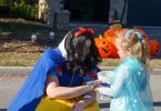 Little girl and lady in Halloween costume